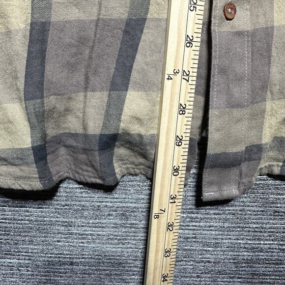 Volcom Shirt Men's Large Brown Plaid Long Sleeve Button Up - Picture 8 of 14